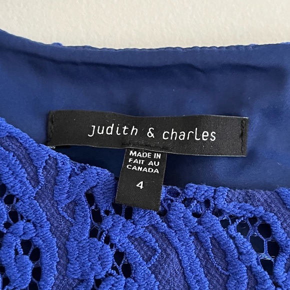 Judith & Charles blue lace dress size 4 - Picture 6 of 8